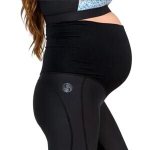 Cadenshae Classic Active Maternity Leggings Size Medium Black Full Length